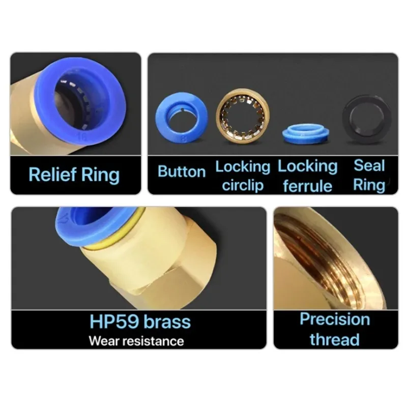 Pneumatic Hose Fitting PC/PCF/PL/SL Tube 4mm 6mm 8mm Thread 1/8" 1/4" 1/2” Trachea Quick Coupling Pipe Connector Hose Fittings