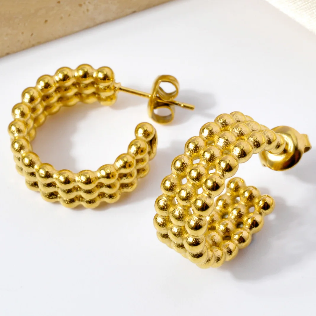 

Солнечные ювелирные украшения, украшения из нержавеющей стали, покрытые 18-каратным золотом, классические простые женские серьги, подарок для девушек