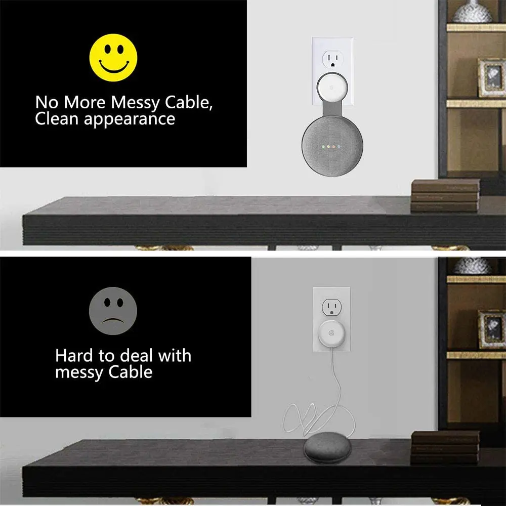 Socket type wall mount bracket suitable For Google Home Mini (1st Gen)/Nest Mini (2nd Gen) audio wall mount storage bracket
