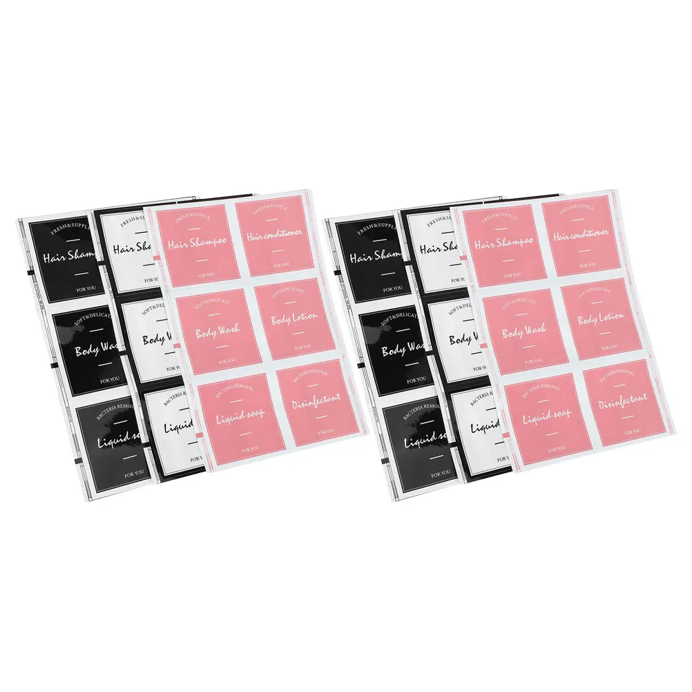 6 Sheets Waterproof Bathroom Labels for Containers Organization Stickers Hand Soap Dispenser Tags Travel Bottle Toiletries