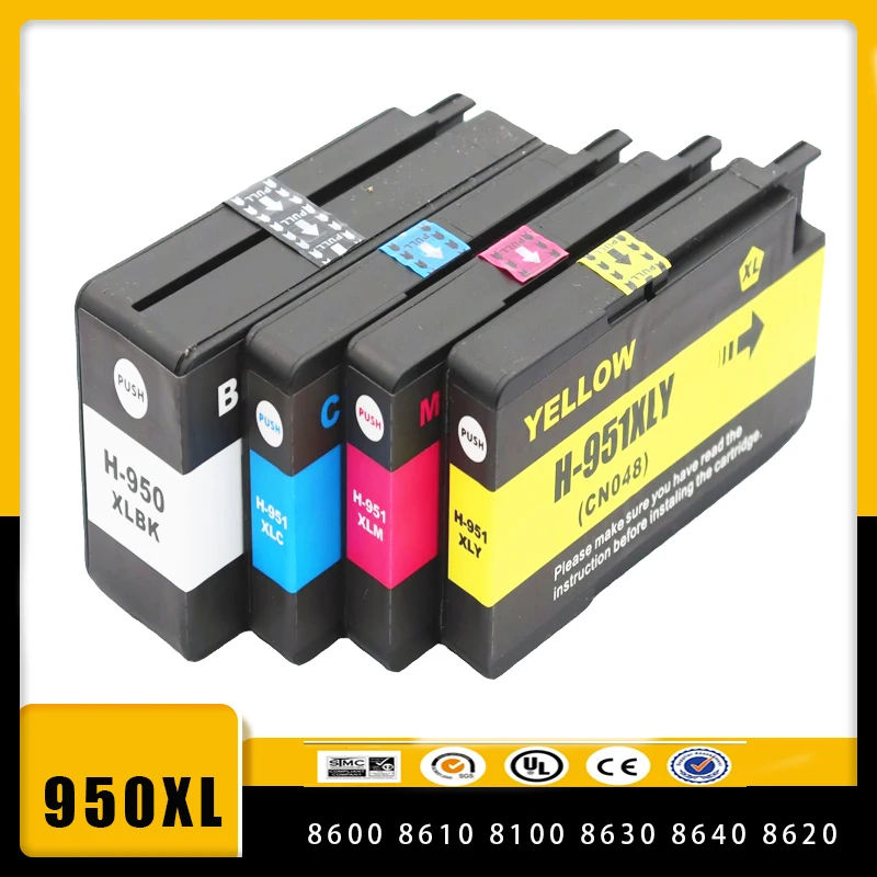 Vliaxh Compatible for HP 950XL 951XL 950 951 Ink Cartridge For HP Officejet Pro 8100 8600 8610 8620 8630 251dw 276dw Printer