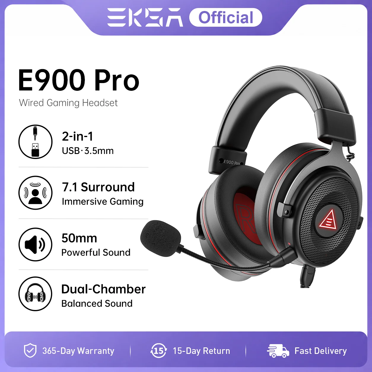 Gaming Headset 7.1 - سماعات ألعاب EKSA E900 Pro بتقنية