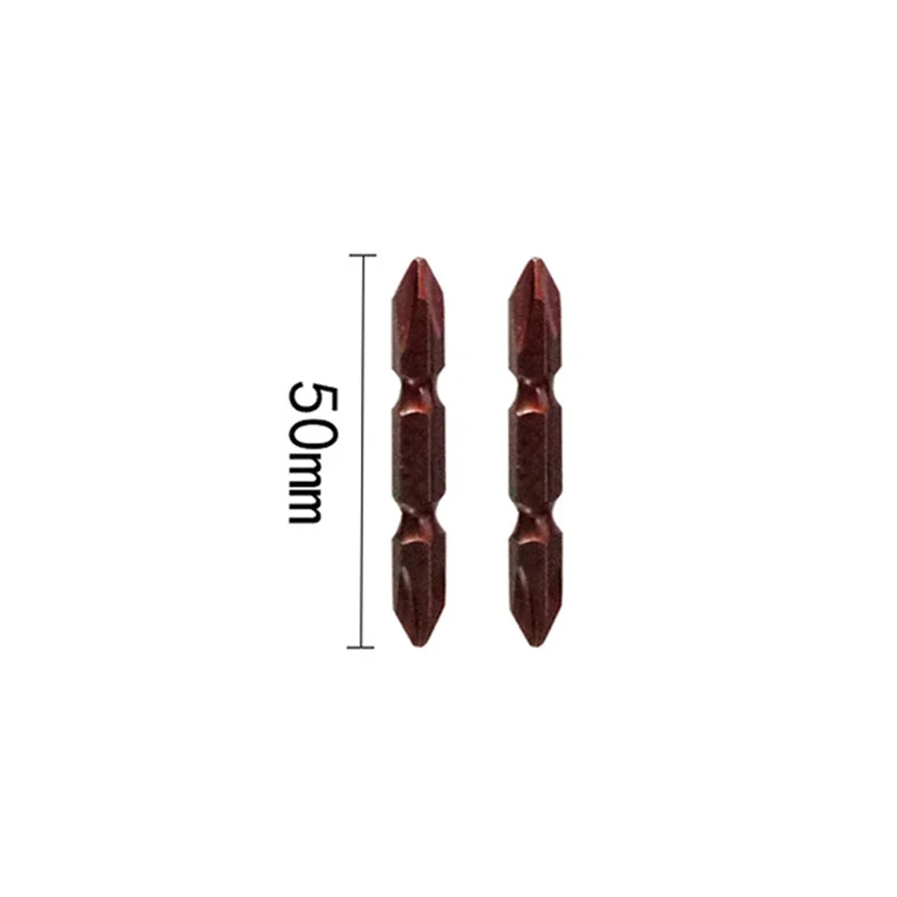 Copper-colored Screwdriver Bits Double Head PH2 50-300mm Screwdriver Bit Alloy Steel Electric Cross High Hardness