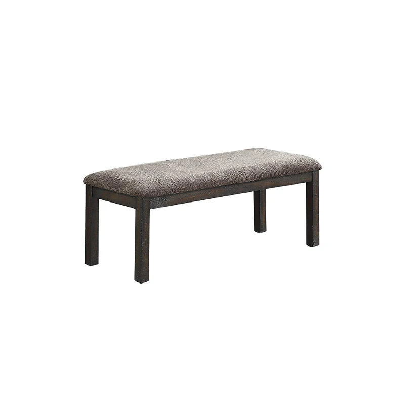 RV Simple Elegant Design Wooden 1pc Bench Only Dining Room Cushion Seats Dark Grey Finish Solid wood Bench On-Site