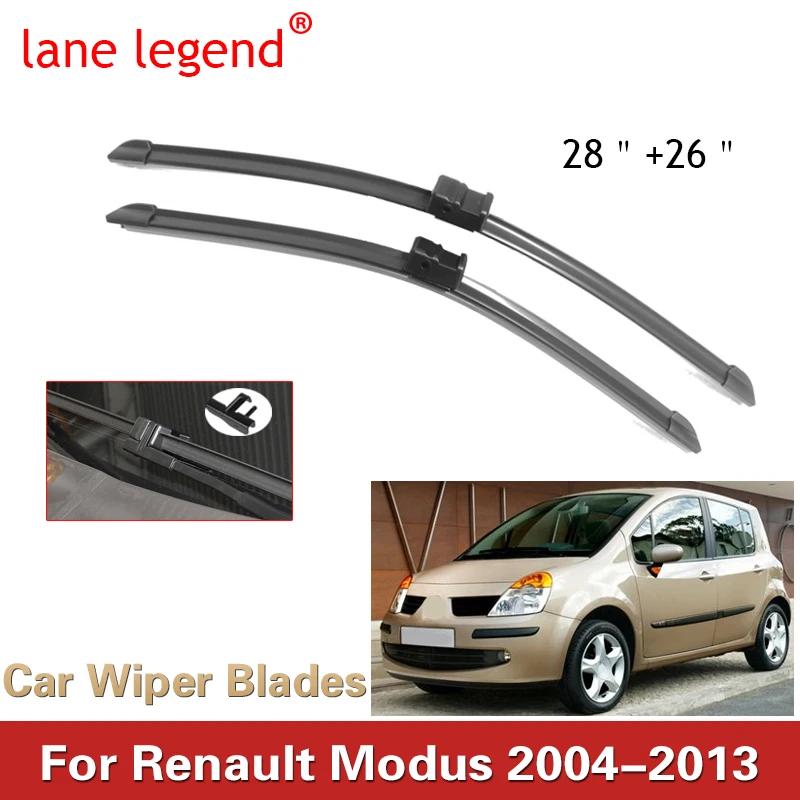 For Renault Modus Grand Modus Car Front Windscreen Wiper Blades Frameless 2004 2005 2006 2007 2008 2009 2010 2011 2012 2013