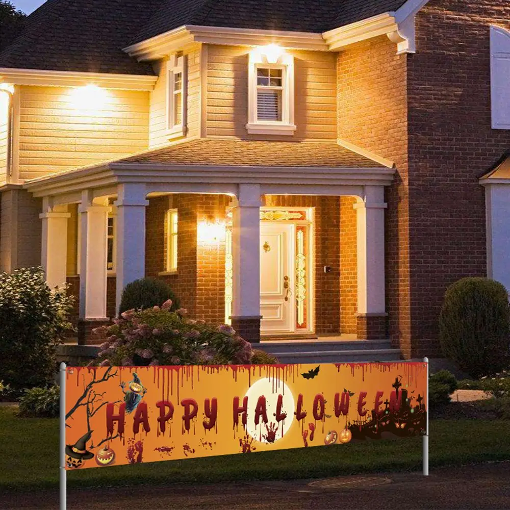 

Footprint Yard Hanging Decor Festival Ornaments Happy Halloween Flag Banner Halloween Decorations Halloween Banner Pull Flag