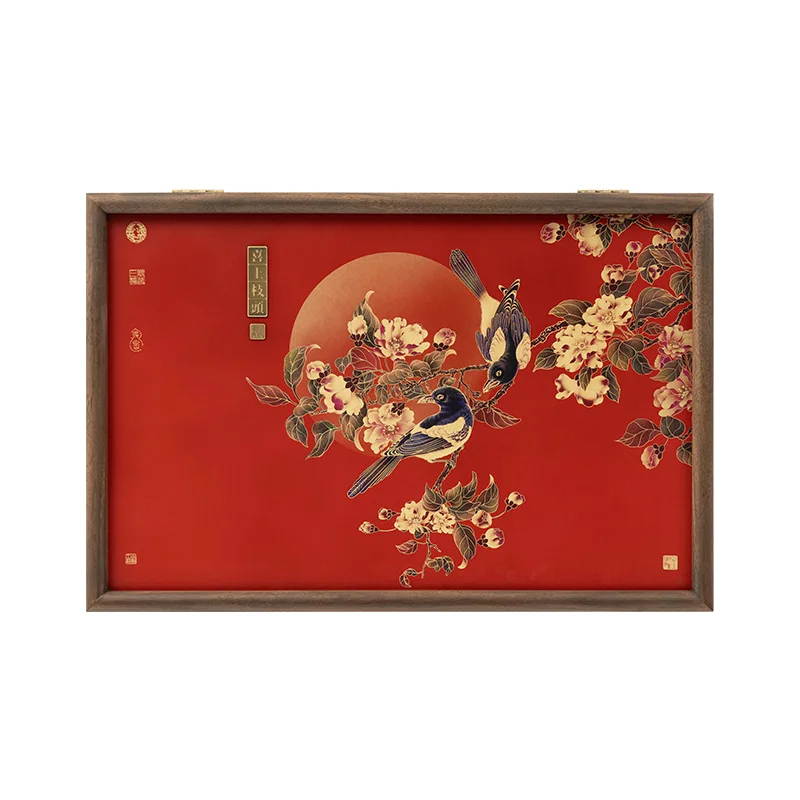 

Good News Magpie Animal Brass Panel Hydraulic Meter Box Cover Auspicious Design Hand-made Classic Mortise Tenon Frame Guge