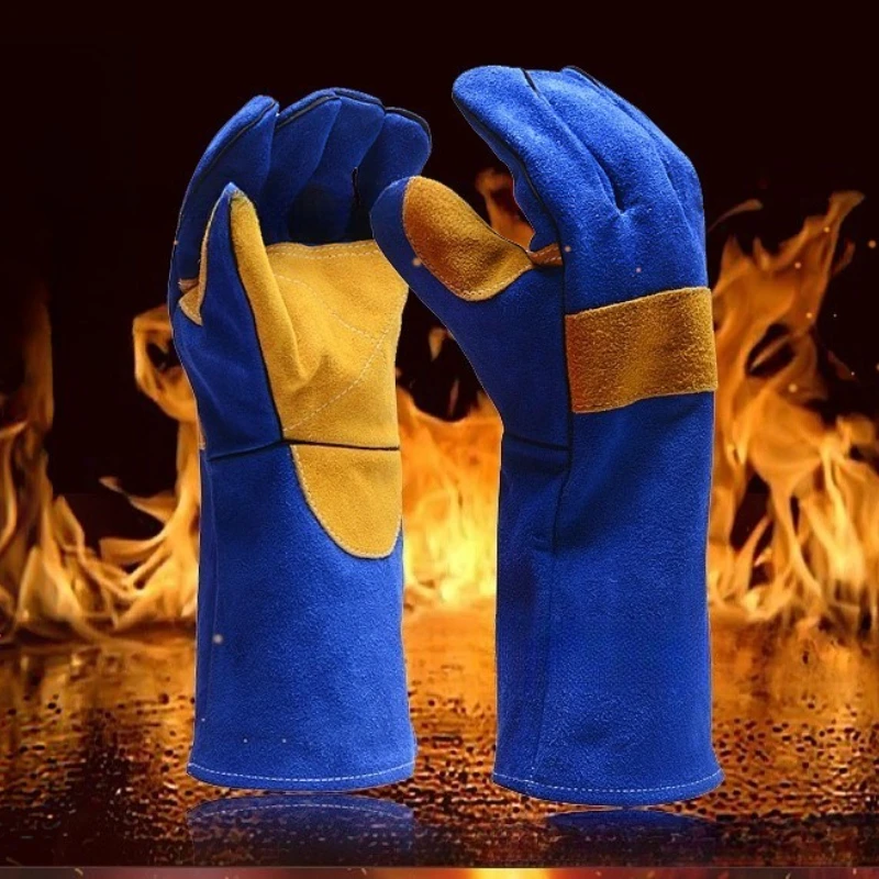 

Leather Cowhide Work Gloves Heat-proof Metal Welding Protector Soldering Welding Gloves Tools for Driver Working Welding Safety