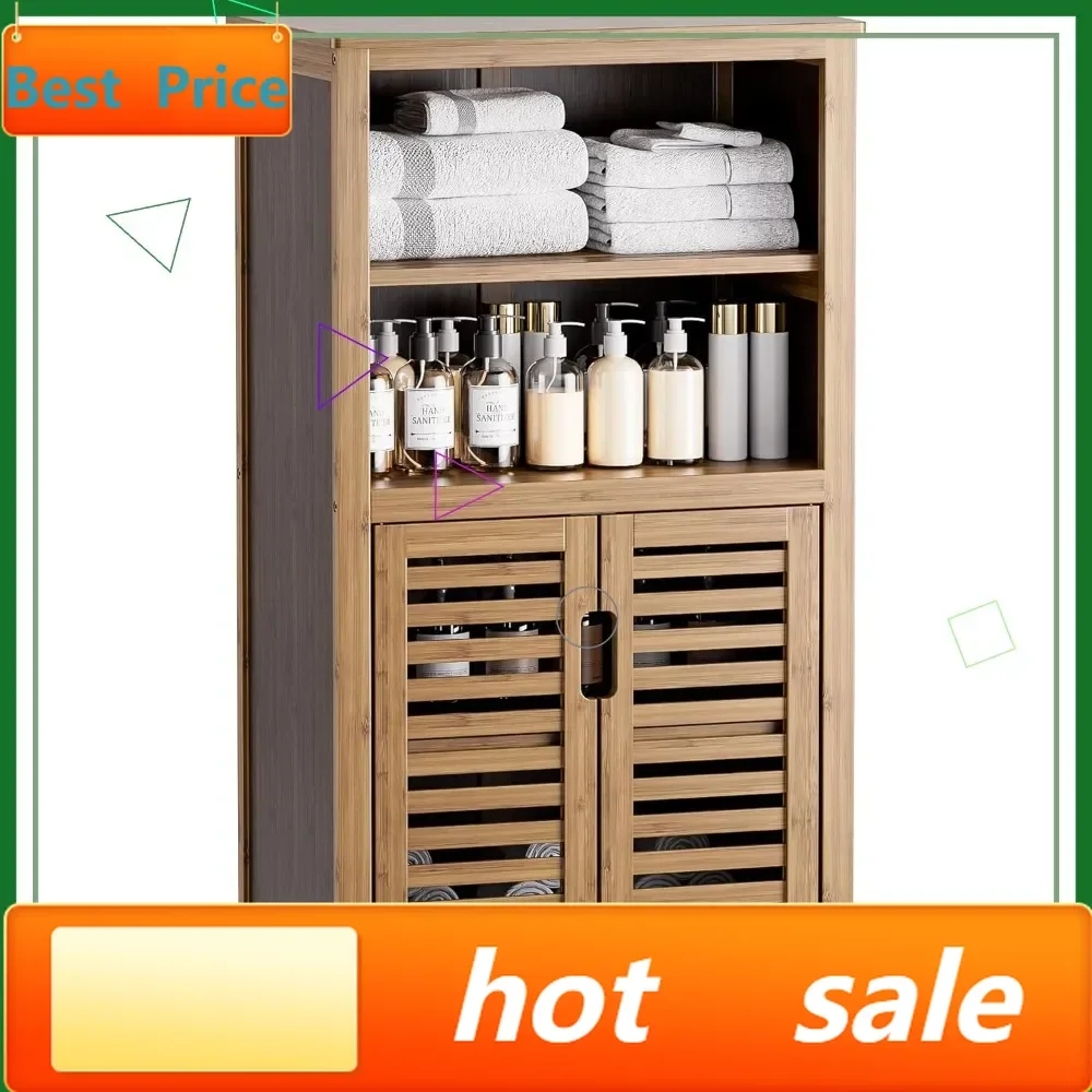 

Горячая распродажа: 5-ярусный бамбуковый шкаф для хранения с выдвижными полками, отдельно стоящий органайзер для ванной, кухни, гостиной