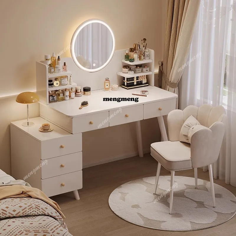 Modern Bedroom Makeup Vanities Simple Small Apartment Dressing Table Mirror Makeup Vanities Home Storage Furniture Kaptafel JTM