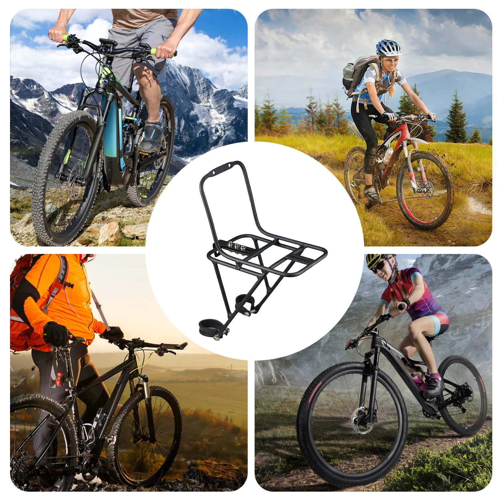 Bike Front Rack Bicycle Handlebar Rack Aluminum Alloy Bike Luggage Rack Stand Cargo Luggage Picnic Carrier for Road Bicycle