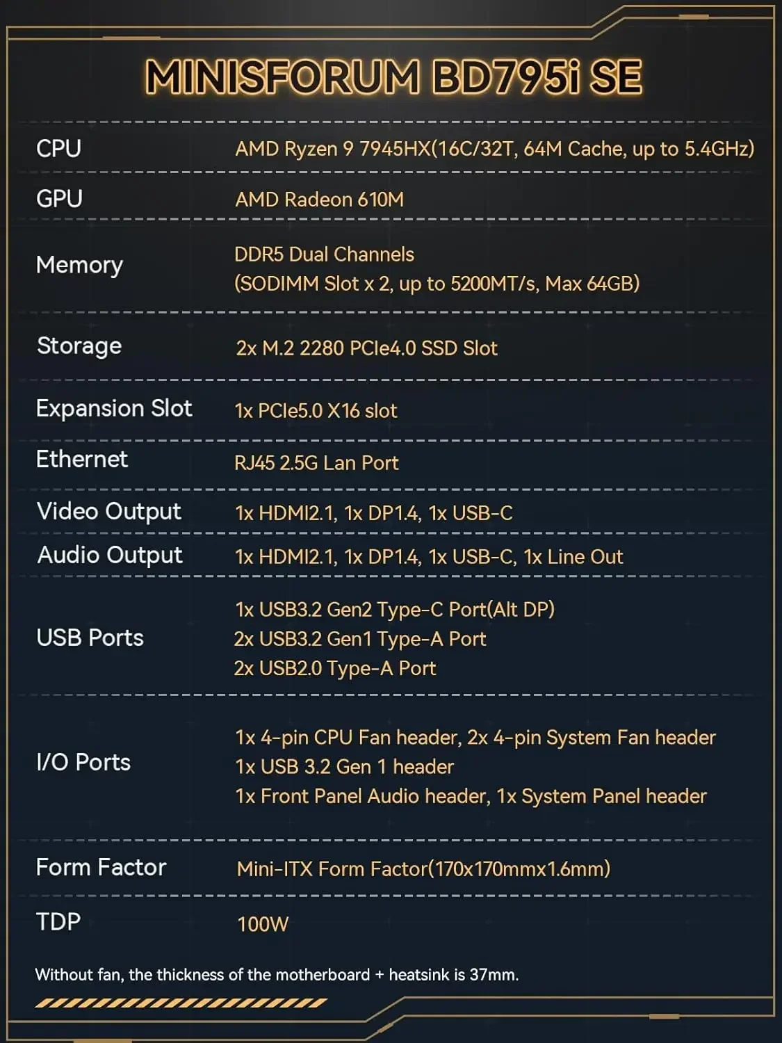 اللوحات الأم-اللوحة الأم BD795i SE Mini ITX NAS اللوحة الأم AMD Ryzen 9 7945HX16 C/32 TPCIe 5.0 x16 SlotDual PCIe4.0 M.2 الدعم