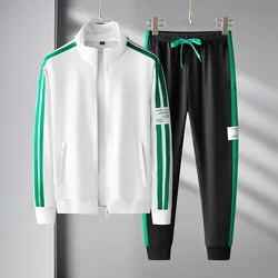 Men's Tracksuit  Korean Fashion Mens Sportswear Two Piece Sets Casual Man Jacket Sweatpants Autumn Male Clothing Sports Suit