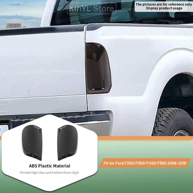 

For Ford F250 F350 F450 F550 2008-2016 ABS Blackened Car Tail Light Brake Light Indicator Cover Decorative Car Accessories