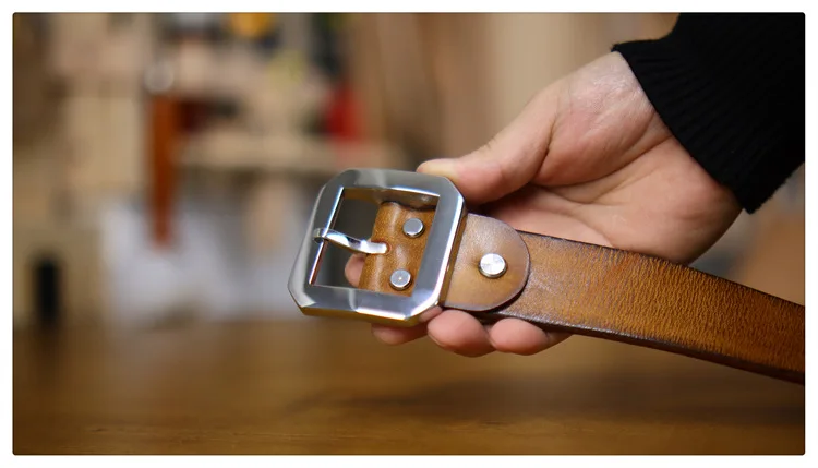 High Quality Thickened Pure Steel Needle Buckle Men's American Retro Belt Versatile Casual Fashion Cowhide Design Waist Belts