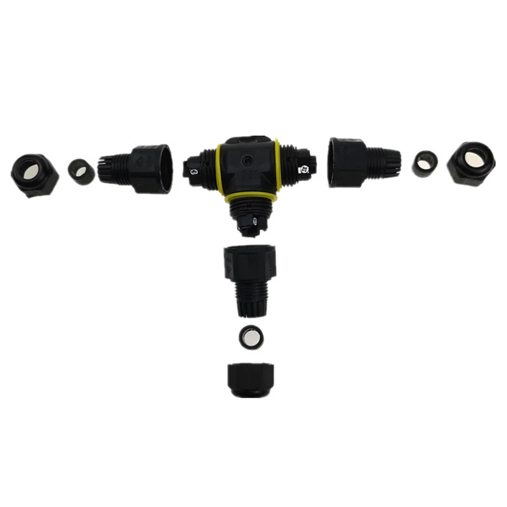 

Waterproof Connector T-Shaped 3-Core Cable Joint For Outdoor Garden Park Street Light Flood Lamp Yard Lighting Accessories Cable