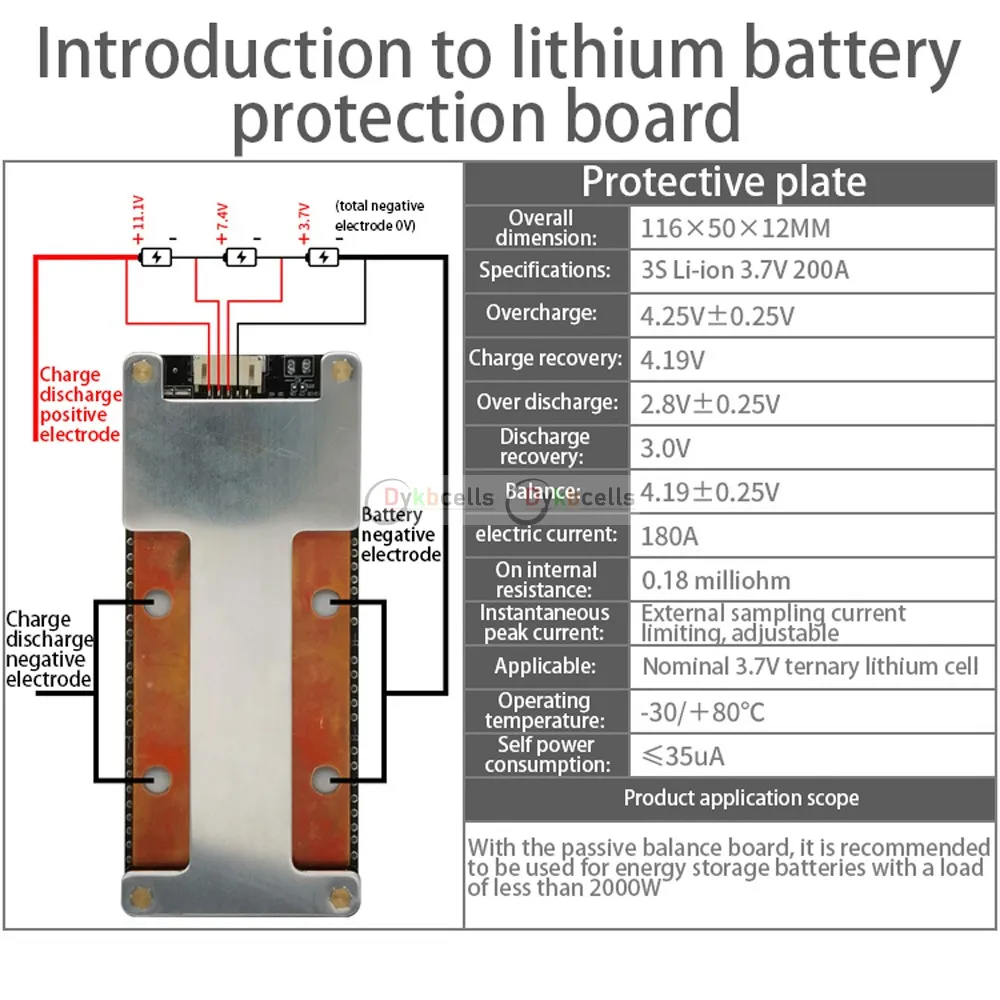 3S 4S 12.6V 16.8V 120A 160A 200A Li-ion LifePo4 płyta zabezpieczająca baterię litową BMS wysoki prąd ładowania 12V falownik