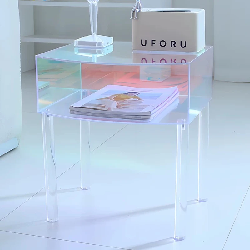 Colorful Acrylic Coffee Table, Living Room Side Table, Bedside Table, Storage Rack, Creative Tea Table, Furniture, Customized