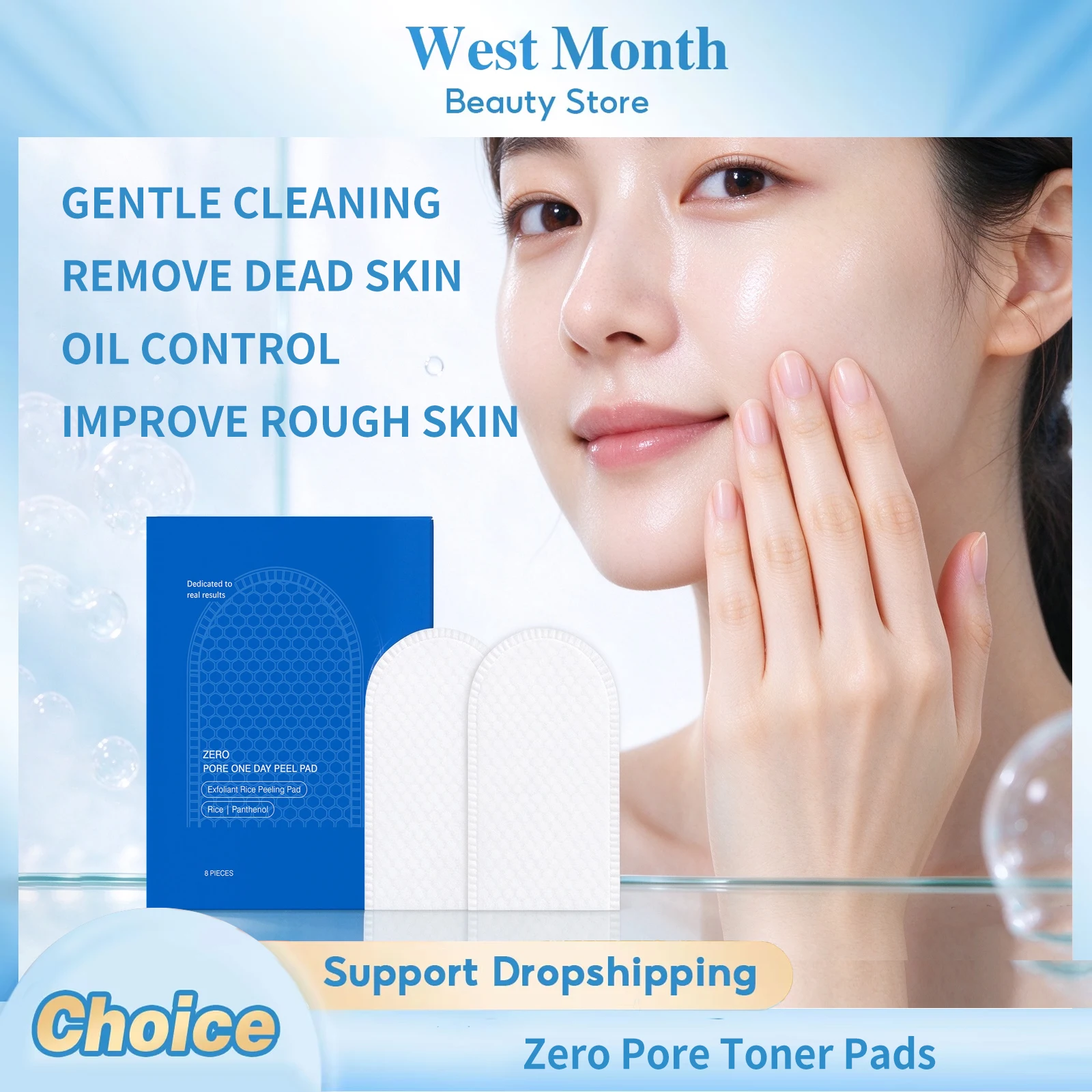 Zero Pore Exfoliating Cotton Pads Gentle Cleaning Remove Dead Skin Oil Control Improve Rough Skin Smoothing Texture Skin Care