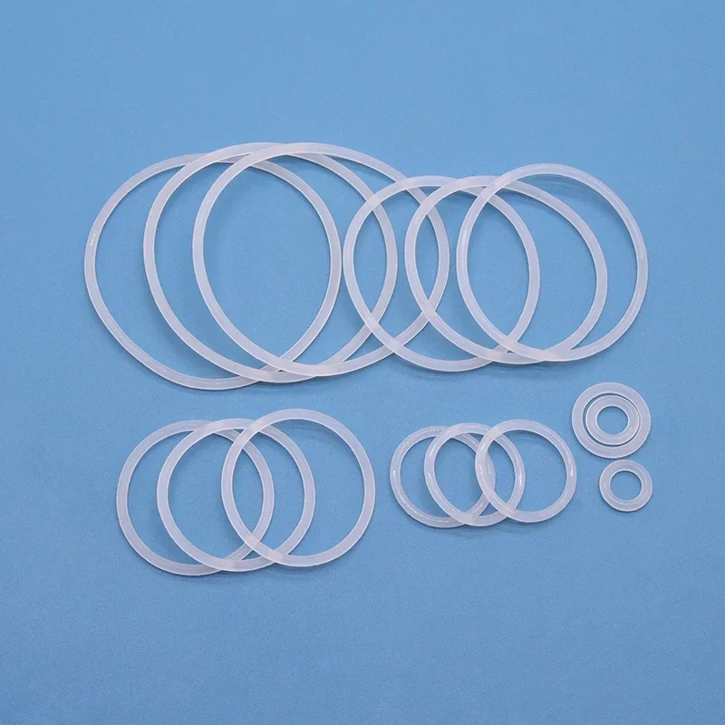 50pcs VMQ O Ring Thickness CS 2/3/3.5/4mm White Rubber Seal Rings OD 5-100mm Heat-Resistant Food Grade Silicone O-Ring