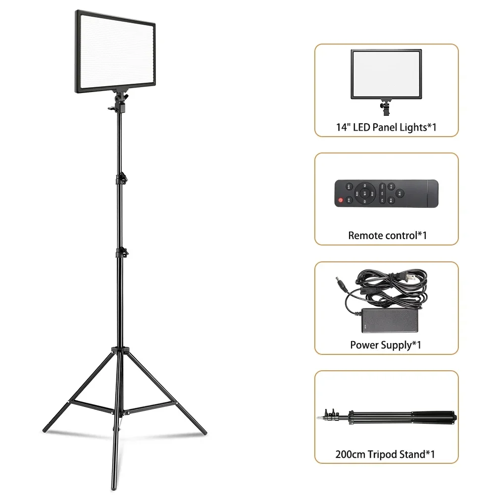 14 inch fotografie LED-paneel videolamp selfie dimbare verlichting fotostudio livestream vullamp drie kleuren met statief - afbeelding 1
