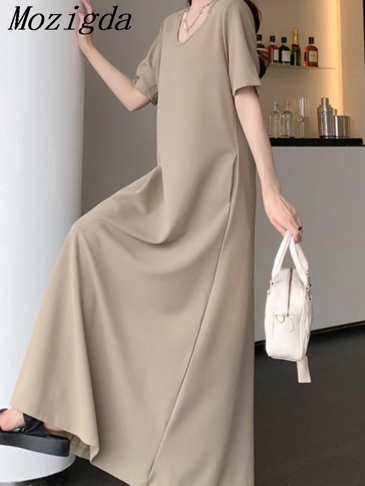 فستان صيفي كبير الحجم بأكمام قصيرة تي شيرت نسائي كوري فضفاض أسود فساتين أنيقة عتيقة فستان نسائي فيستدوس