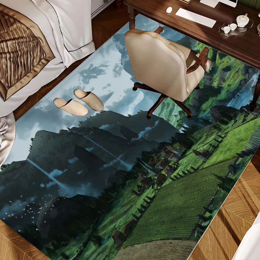 Alpine Waterfall Bathroom Mat Kids Room Bedroom Decoration Balcony Anti-Slip Doormat Living Room Welcome Rug