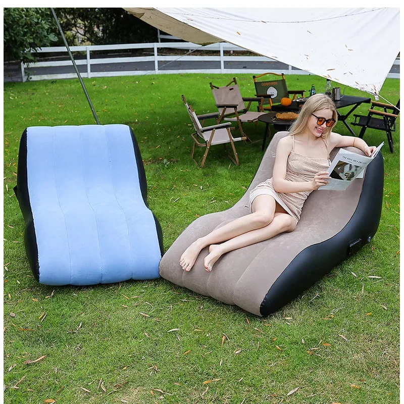 Inflatable Deck Chair , Inflatable Lounger Beach Air Sofa Chair Lazy Lounge Sofa for Indoor Living Room Bedroom, Outdoor Travel