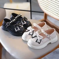 Fashion Girl Mary Jane Leather Shoes Children Thick Bottom Lolita Black Shoes Causal Versatile Kids School Shoes Non-slip Simple