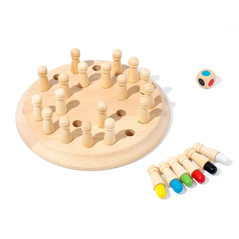 Wooden Memory Match Chess Color Game Board Puzzles Montessori Educational Toy Cognitive Ability Learning Toys For Children