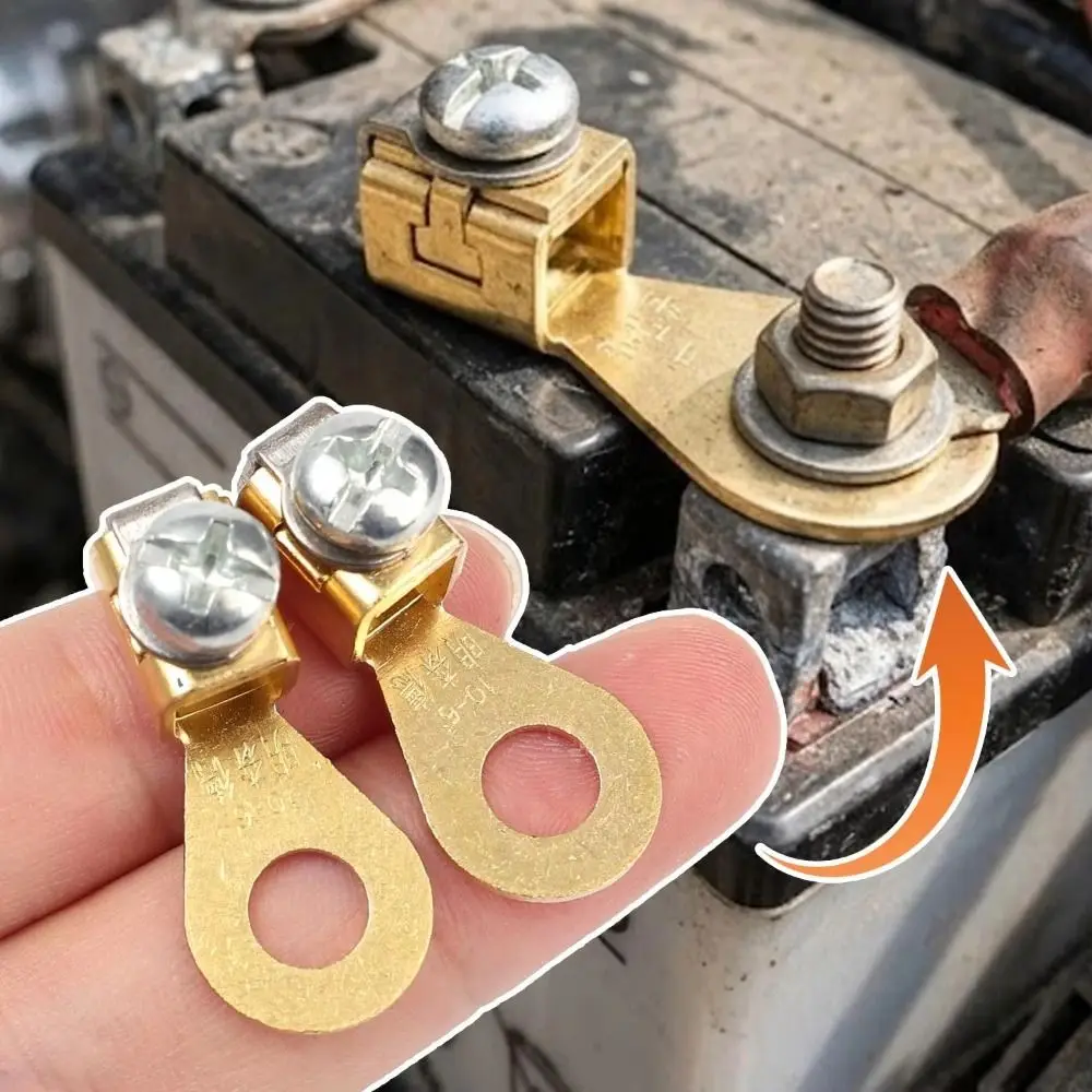 Reusable Solid Copper Car Battery Terminal Blocks 6mm Hole Screw‑Tight Battery Terminal Connectors 2.5‑10mm² Battery Connector