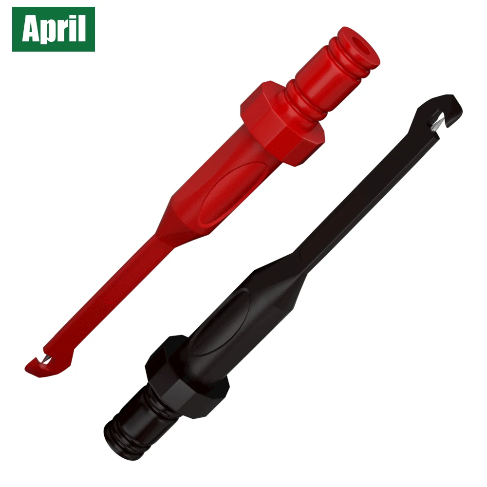 Multimeter Test Rod, Non-Destructive Safety Probes for Cable Drilling with 4MM Connector, Puncture Test Hook Tool, 2 Pcs