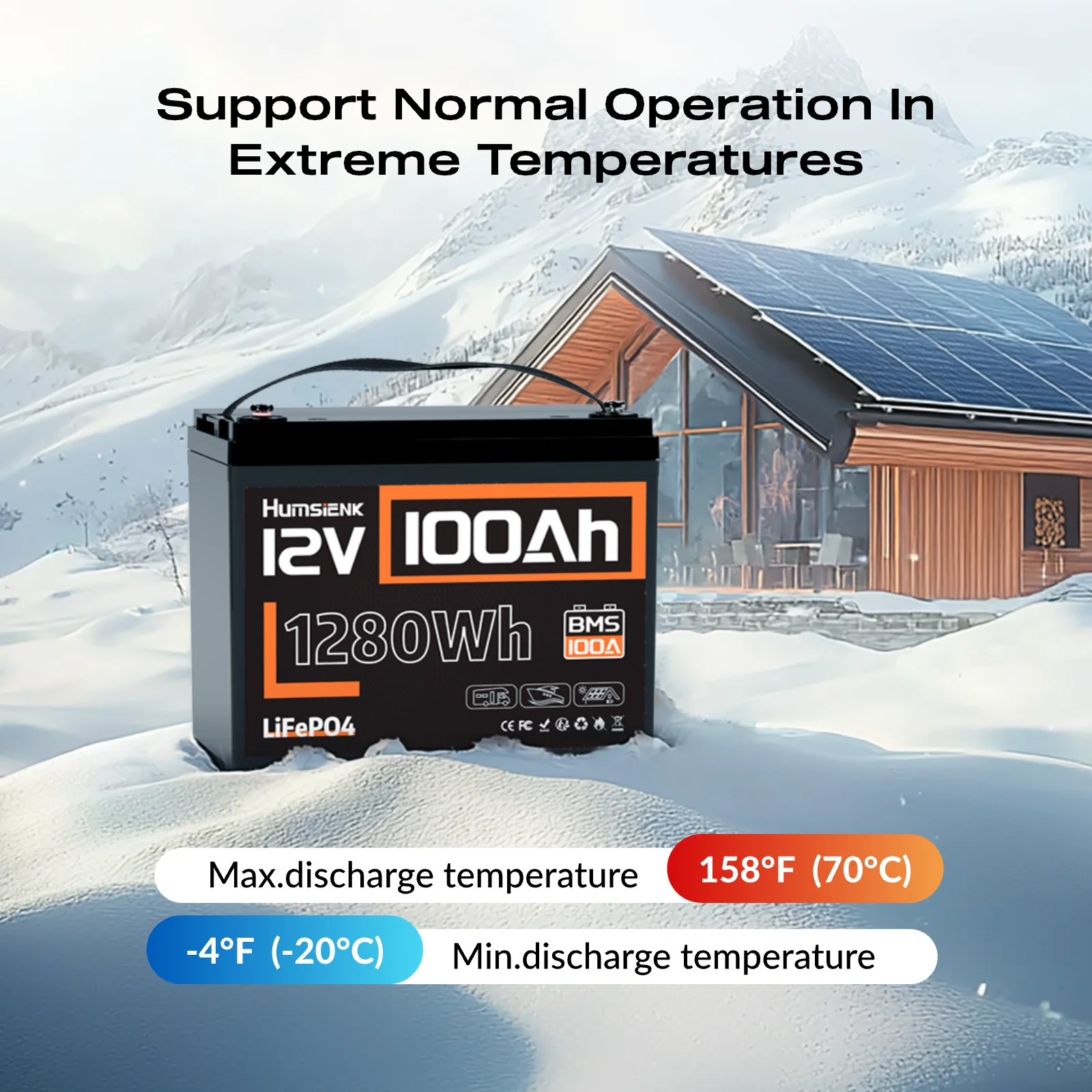 Humsienk 12 فولت 20 أمبير 100 أمبير 200 أمبير 314 أمبير LiFePO4 بطارية خلايا قابلة للشحن 15000 دورة BMS لـ RV/الشاحن/التخييم/التخزين المنزلي/الطاقة الشمسية