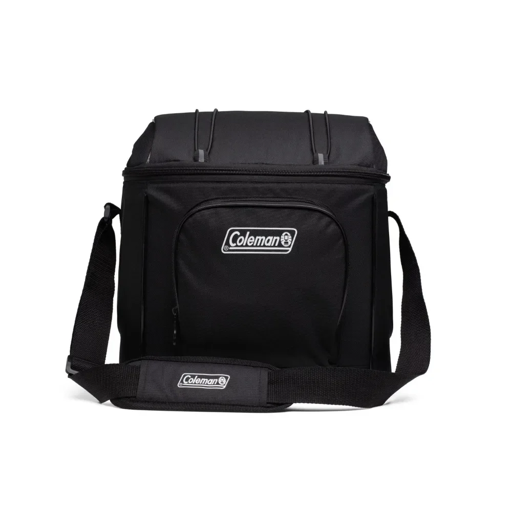 

16-cans Insulated Soft Cooler Bag, Black, Adjustable Padded Sling Strap and Padded Side Handles for Easy Transport