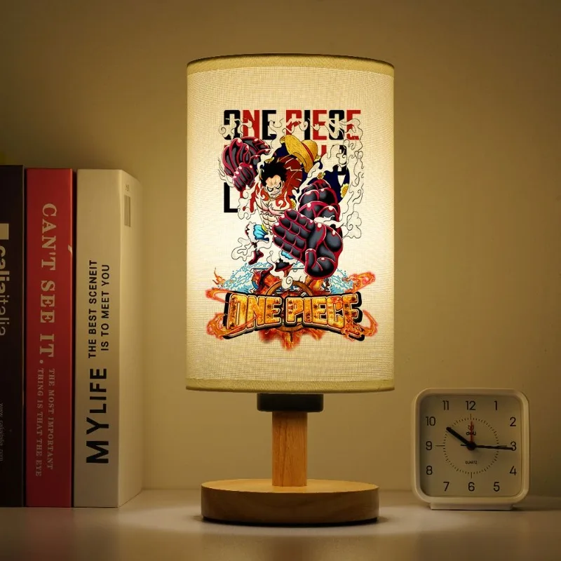 

Original Luffy chopper Sauron Ace Brooke series printed night light One Piece cartoon eye protection bedroom bedside table lamp