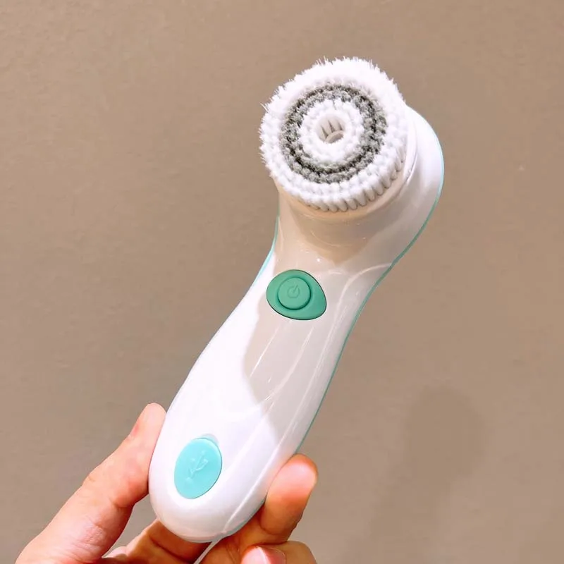 แปรงทำความสะอาดผิวหน้าไฟฟ้า Lady Face Skin Beauty กันน้ำ หมุนได้ ใช้งานด้วยมือ ระบบไอออนิก สำหรับใช้ในบ้านและนอกบ้าน