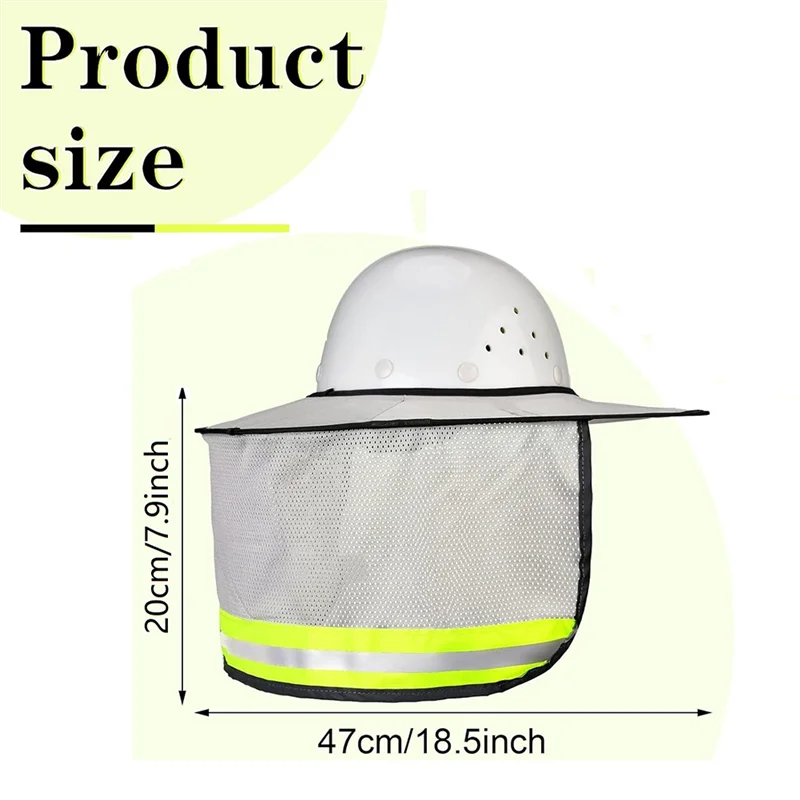 A74G-2 個のハードハット用の視認性の高い太陽と首の保護セット、フルつばメッシュとバンダナフェイススカーフが含まれています