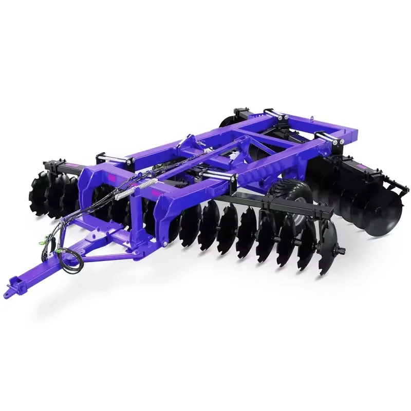 Lightweight disc harrow installed on tractor support tillage tools for new usage conditions on family farms