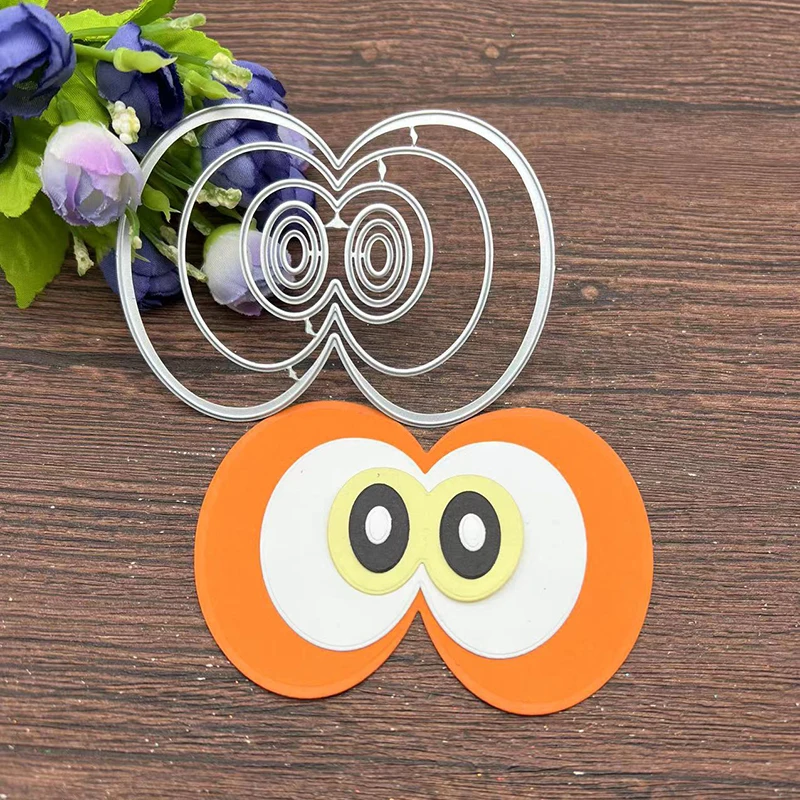 3 pairs of eyes Card Border Metal Cutting Dies Stencils For DIY Scrapbooking Decorative Embossing Handcraft Template