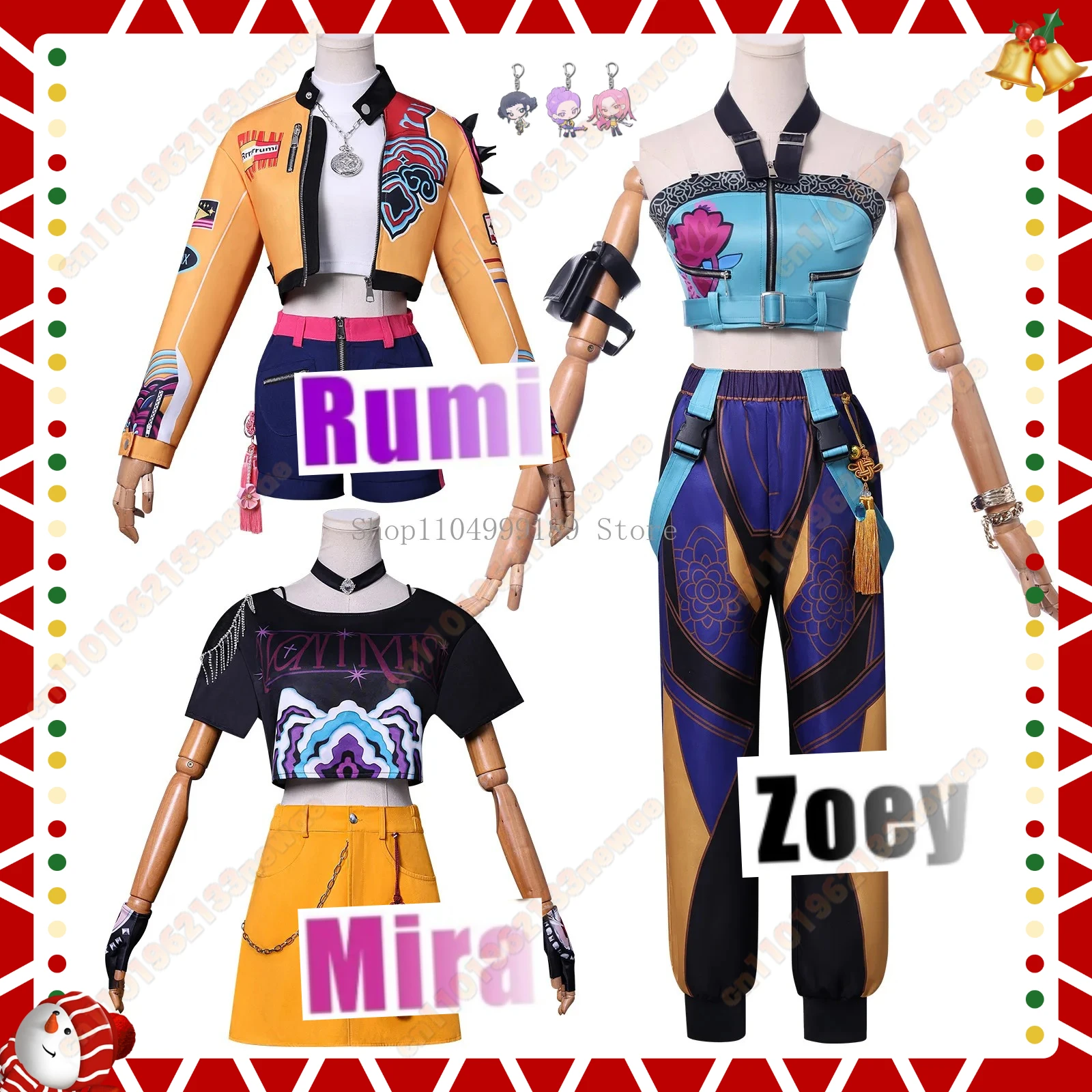 

NEW K-Pop: Demon Hunters Cosplay Costume Rumi Mira Zoey Complete Set with Wigs Halloween Women Stage Clothes Comic-con Outfit
