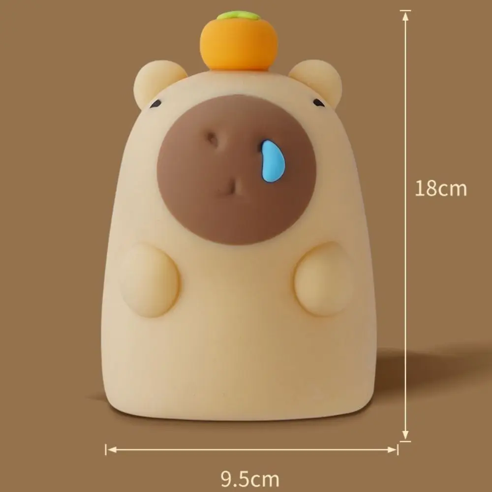 Cute Capybara Light Night Lights USB Rechargeable Capybara Shape Touch Control Soft Silicone Lamp for Kids Creative Gifts