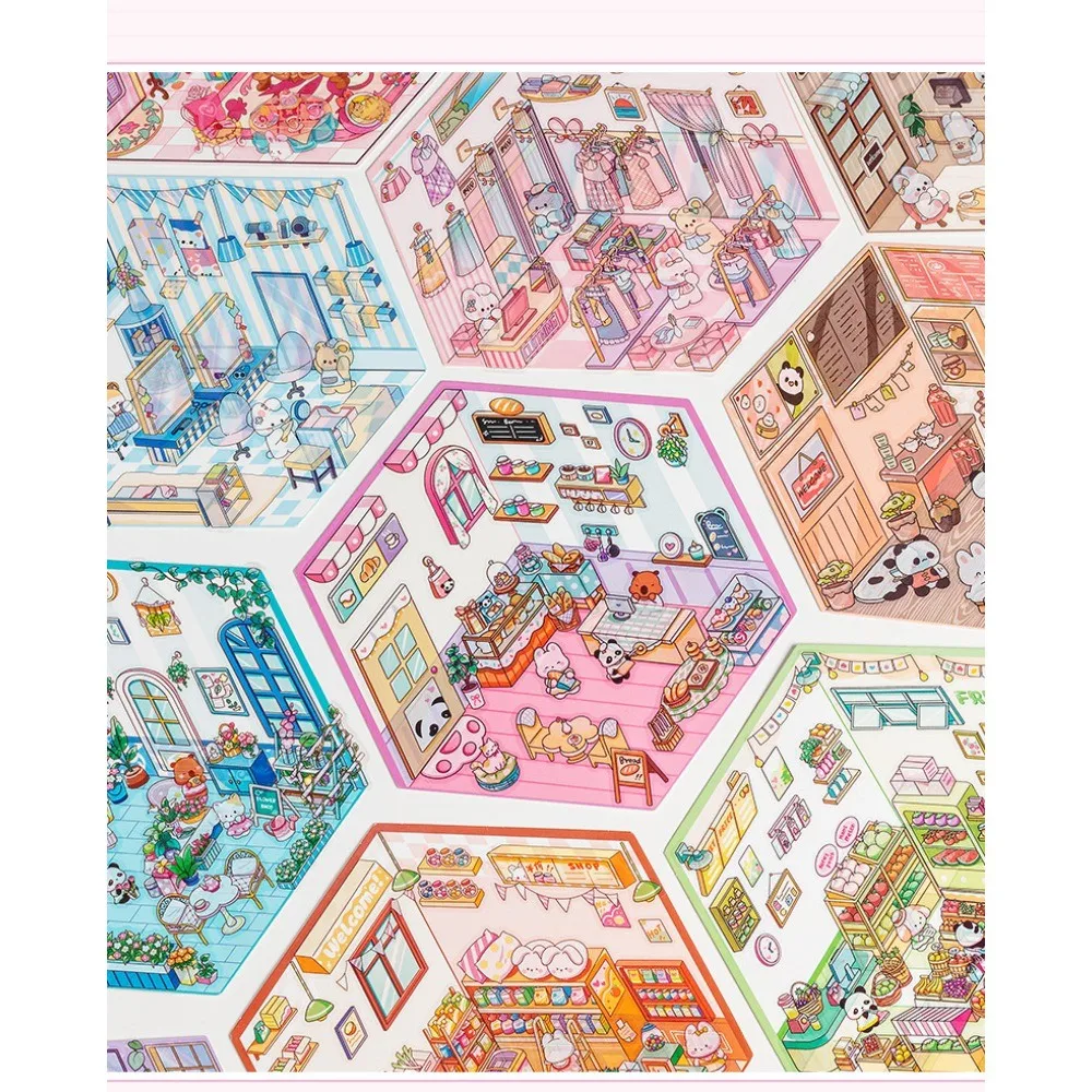 Cute Fairy Tale Scenery House 3D Stickers - Mini 3D Diorama Scene Decals for Handbook Decoration AnimeWorlds Store