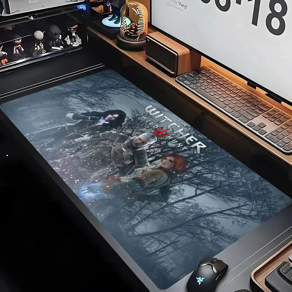 

T-The W-Witchers 3, коврик для мыши, настольные аксессуары, офисный коврик для мыши 900x400 мм, коврик для мыши в стиле аниме, настольный коврик, шкаф для ПК, геймера