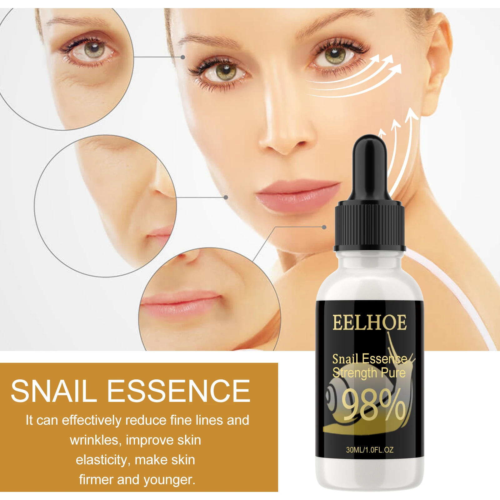 Essence d'escargot anti-âge, sérum anti-déformable pour le visage, éclaircissant et raffermissant, hydratant et nourrissant pour la peau, produits de soins