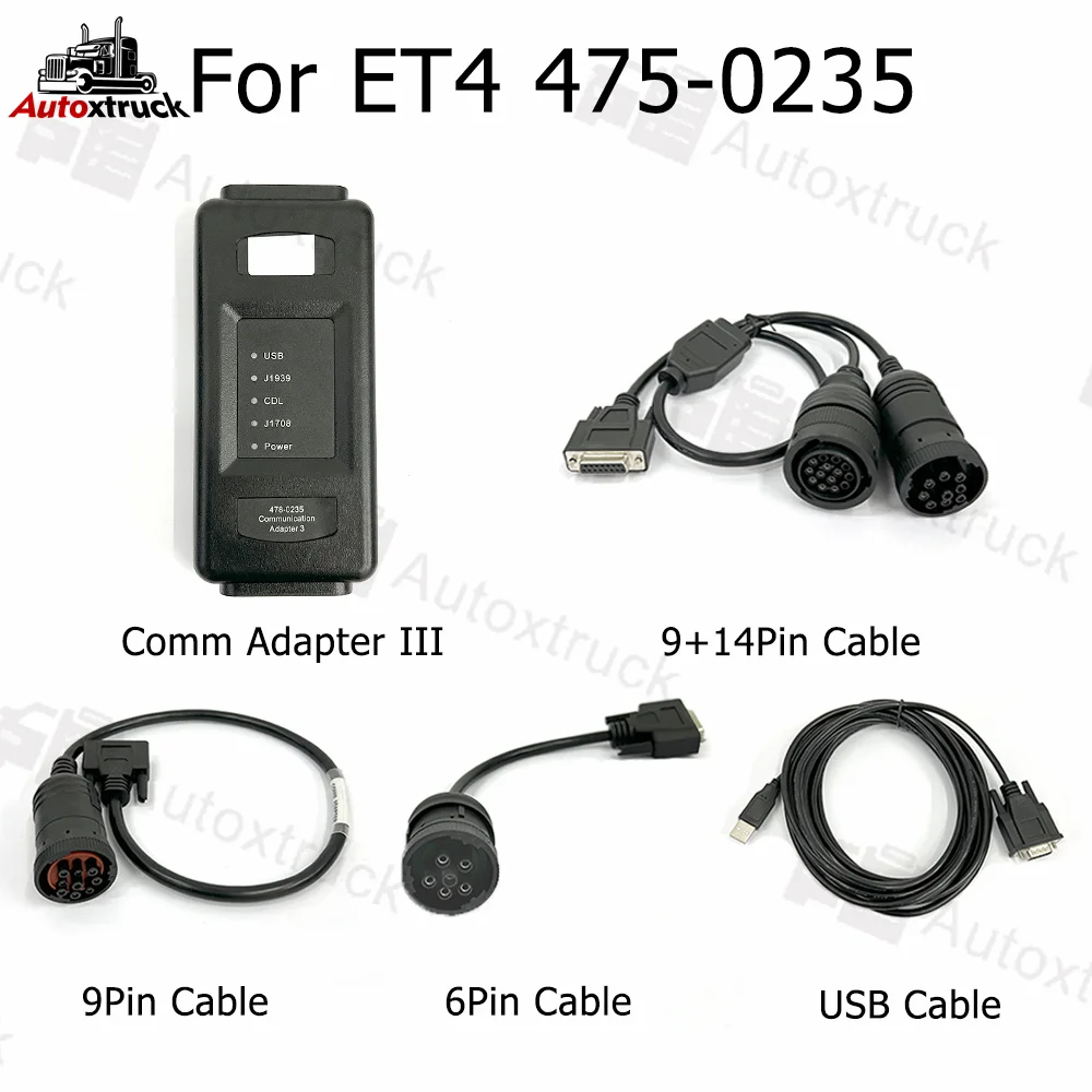 

2023ET For ET4 478-0235 Communication Adapter 4 +9+14Pin Cable Truck Excavator For ET4 Diagnostic Tool