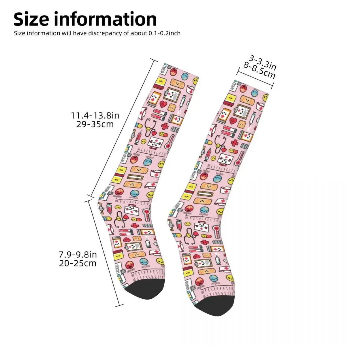 Nurse Mode Socks Harajuku Super Soft Stockings All Season Long Socks Accessories for Unisex Christmas Gifts