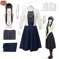 Dornröschen Yor Forger Cosplay Costume White Coat T-shirt Skirt Necklace Anime SPY X FAMILY Daily Dress Headband Uniform Outfit