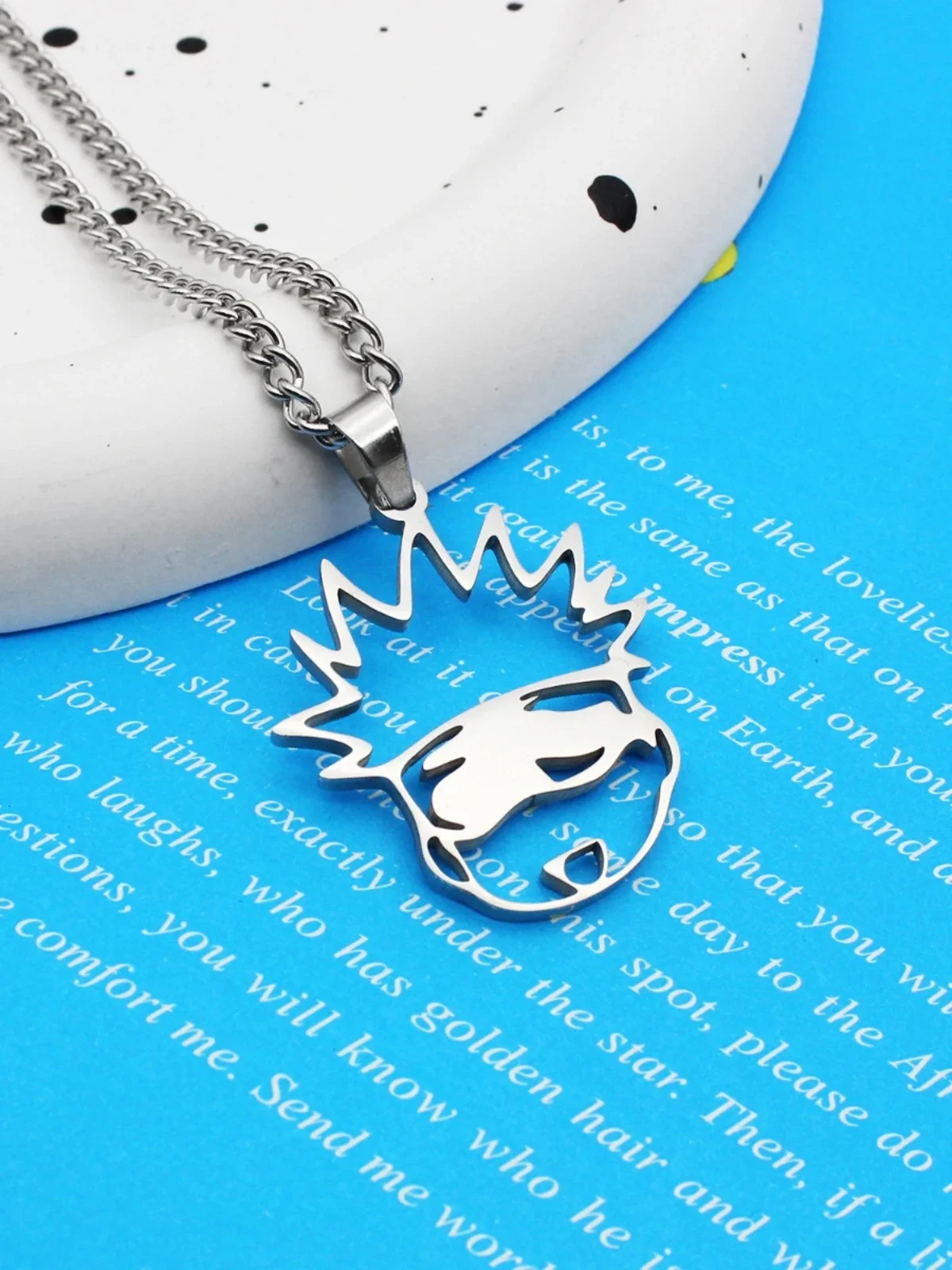 Anime Jujutsu Kaisen Satoru Gojo Itadori Yuji Cosplay Cute Cat Stainless Steel Pendant Creative Gift Necklace Student  Ambitus