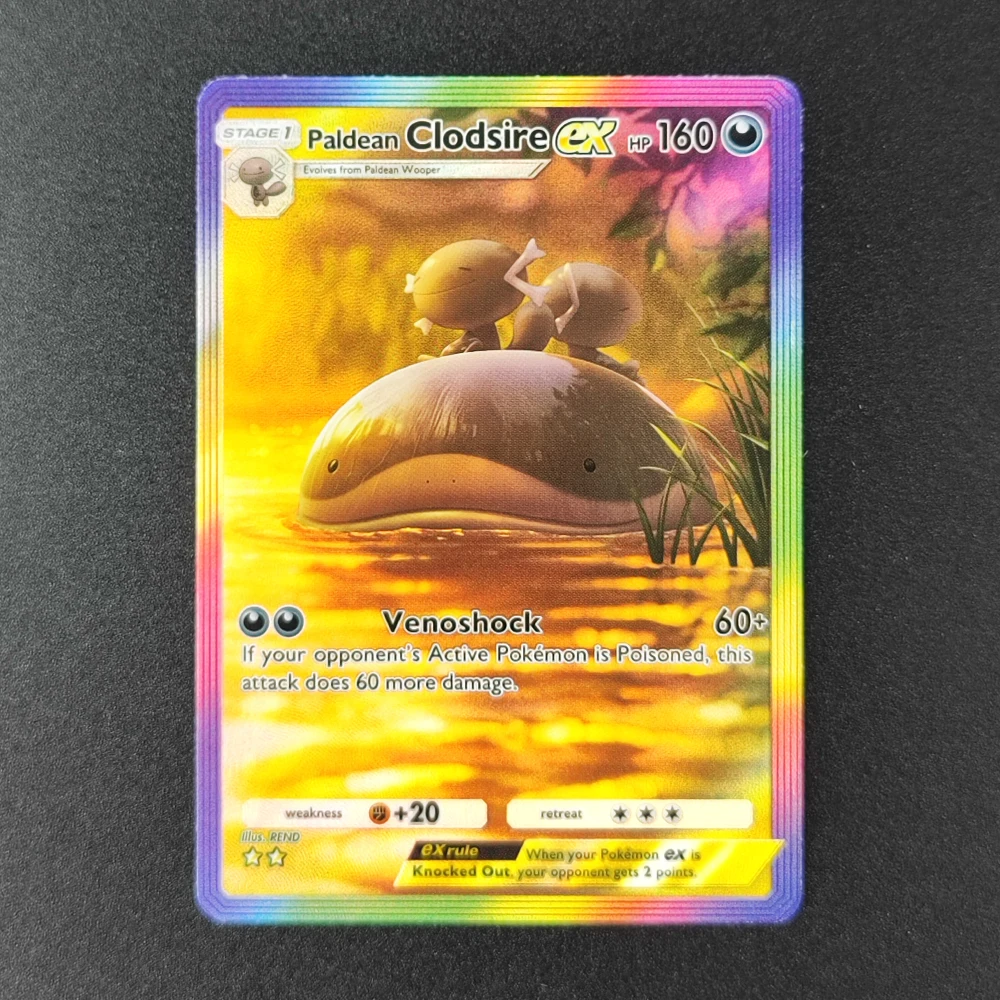 بطاقة عكس لامعة للجيب TCG مصنوعة يدويًا من Giratina Bibarel Tinkaton Pikachu Paldean Clodsire ex Hobby Collection لعبة بطاقة فلاش #3