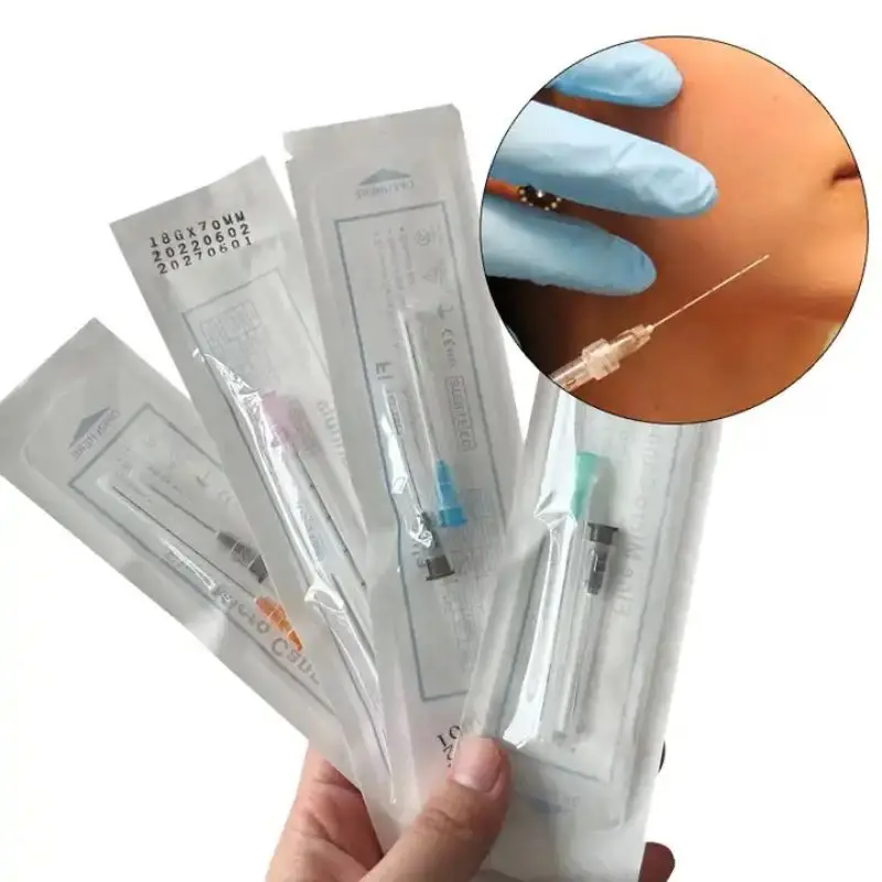 Micro Cannula 14G 20G 21G 22G 23G 25G 27G 30G 38mm 50mm 70mm Sterility Blunt Cannula Tips For Beauty Parts Tools